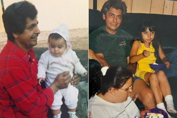 photos of writer samantha leal as a child and her father
